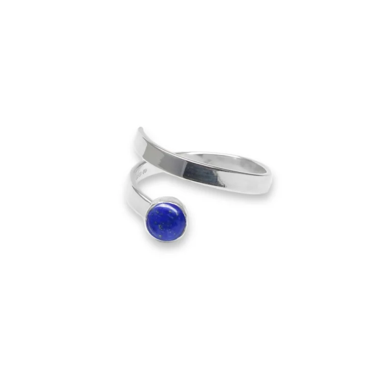 sterling silver and 5mm Lapis Lazuli ring